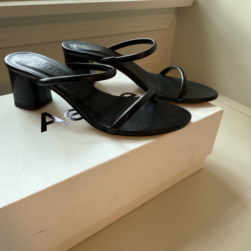 Aeyde Black Strappy Heeled Sandals
